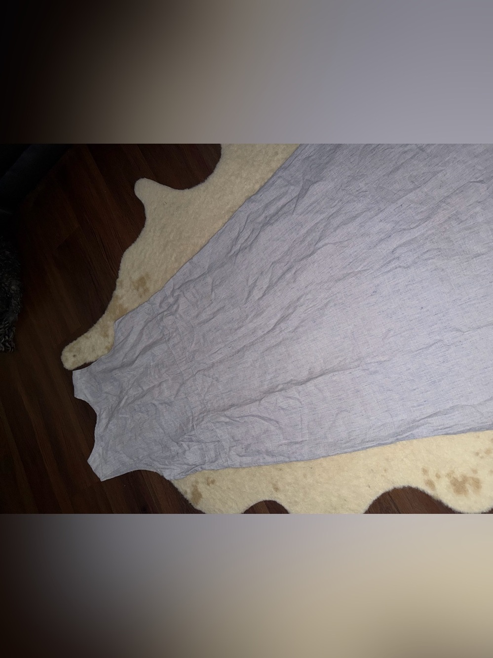 Rare flax maxi linen dress light blue summer fall pocket casual vtg coastal $200 - Picture 9 of 14
